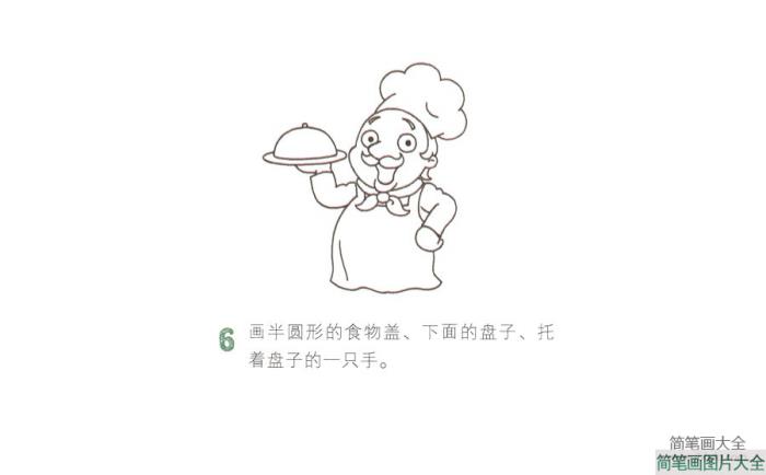 开心的厨师简笔画  第6张