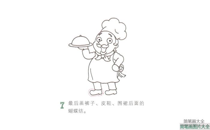 开心的厨师简笔画  第7张