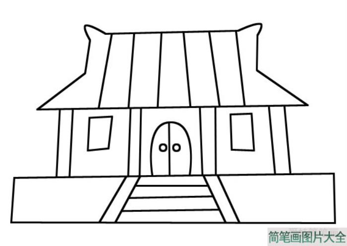 寺庙建筑简笔画  第1张