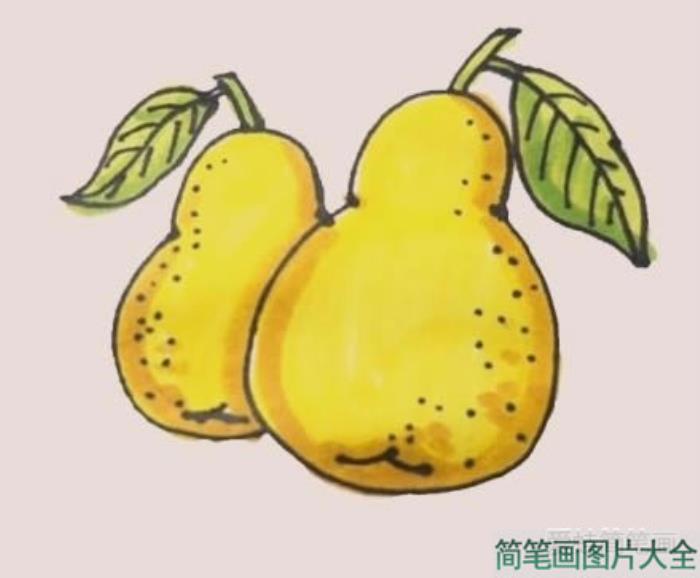 黄色梨子简笔画  第7张