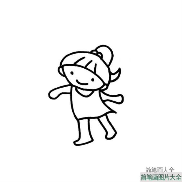 可爱的小女孩简笔画