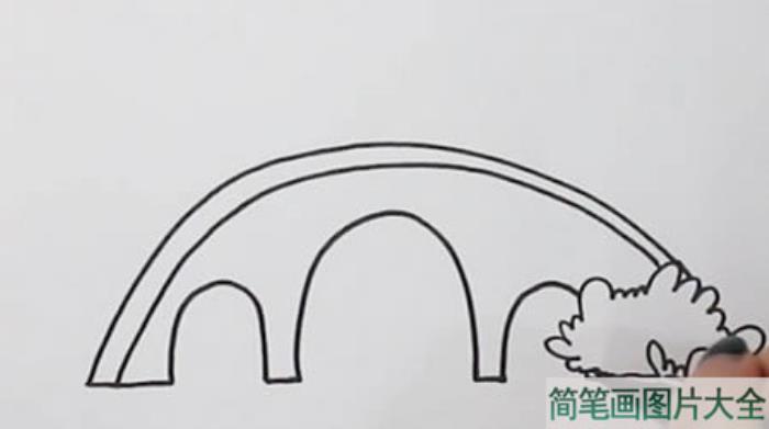 小桥流水风景简笔画  第1张