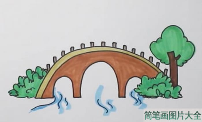 小桥流水风景简笔画  第4张