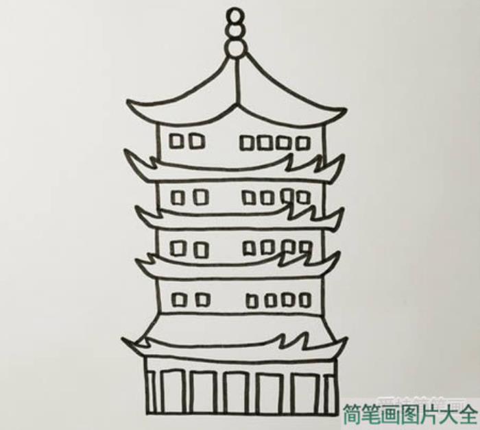 黄鹤楼简笔画  第4张