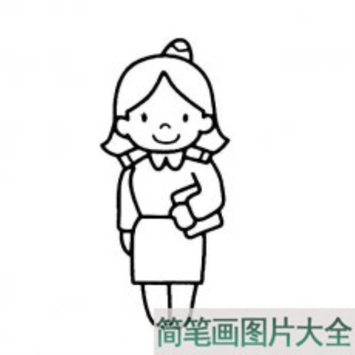 简笔画大全_女老师简笔画图片  第1张