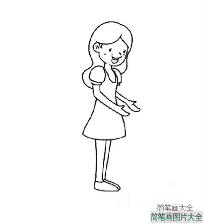 简笔画大全_幼儿园女老师简笔画图片  第3张