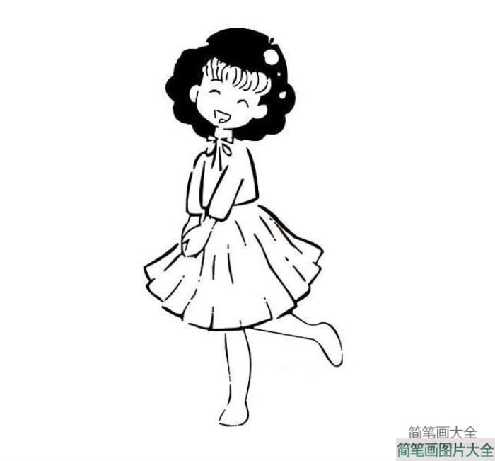 害羞的小女孩简笔画图片