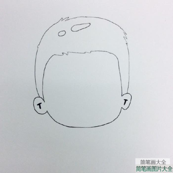 戴眼镜的小男孩简笔画