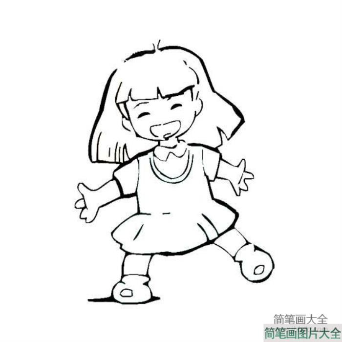 庆祝六一小女孩简笔画图片  第1张