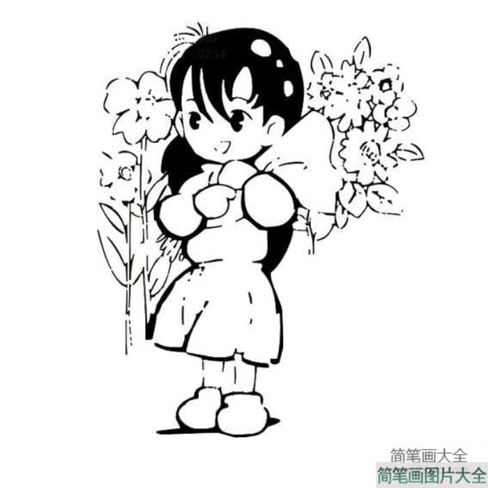 庆祝六一小女孩简笔画图片  第2张