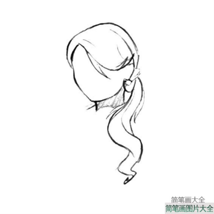 女生发型简笔画  第1张