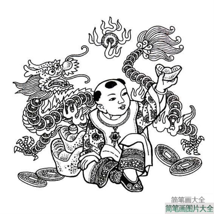 年画娃娃的简单画法  第2张