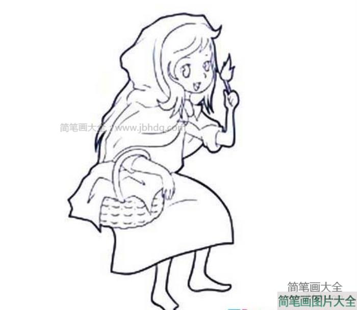 卖火柴的小女孩简笔画