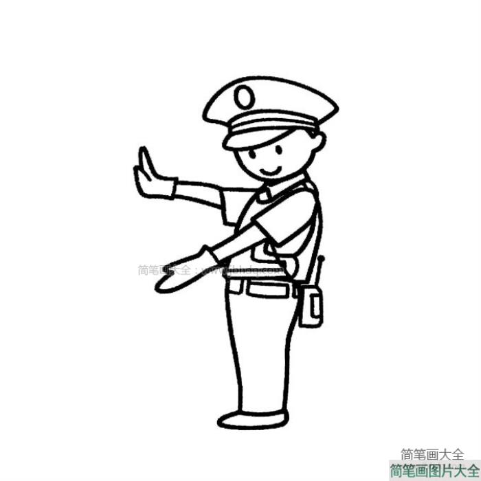 交警简笔画图片