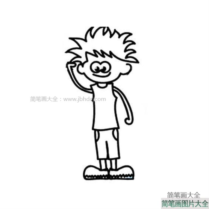 小男孩的简笔画画法  第1张