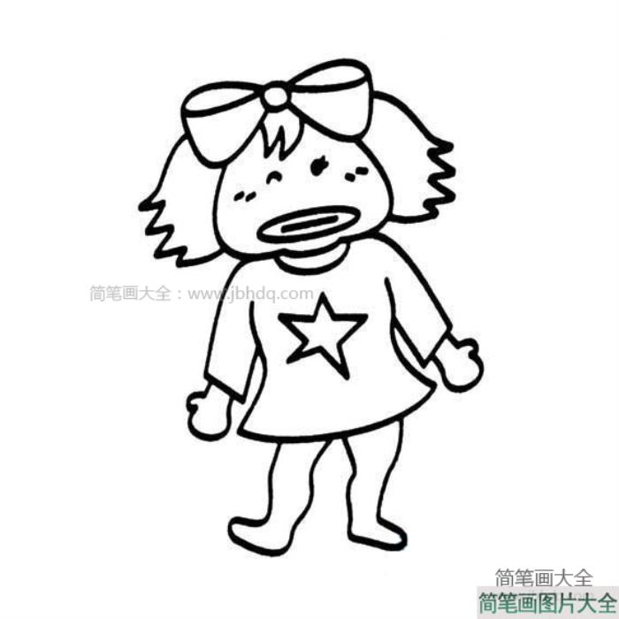 幼儿小女孩简笔画图片