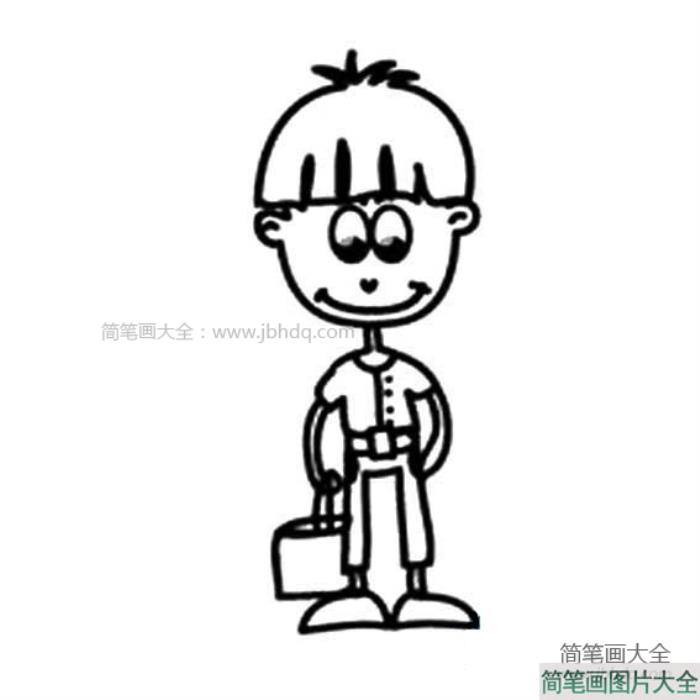 帅气的小男孩简笔画