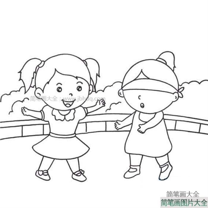 捉迷藏的小女孩简笔画  第1张