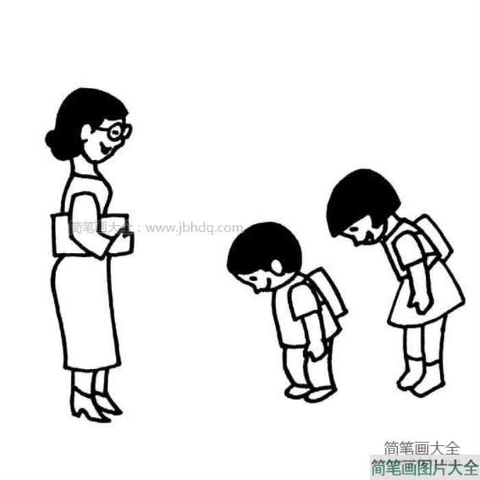 感恩老师简笔画图片