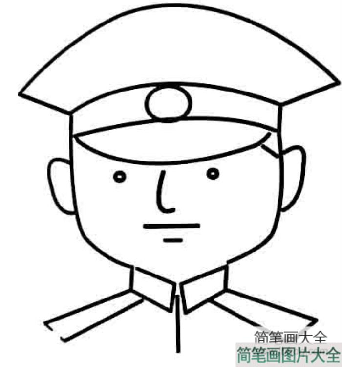 警察头像简笔画  第1张