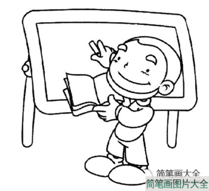 老师黑板上教学简笔画  第1张