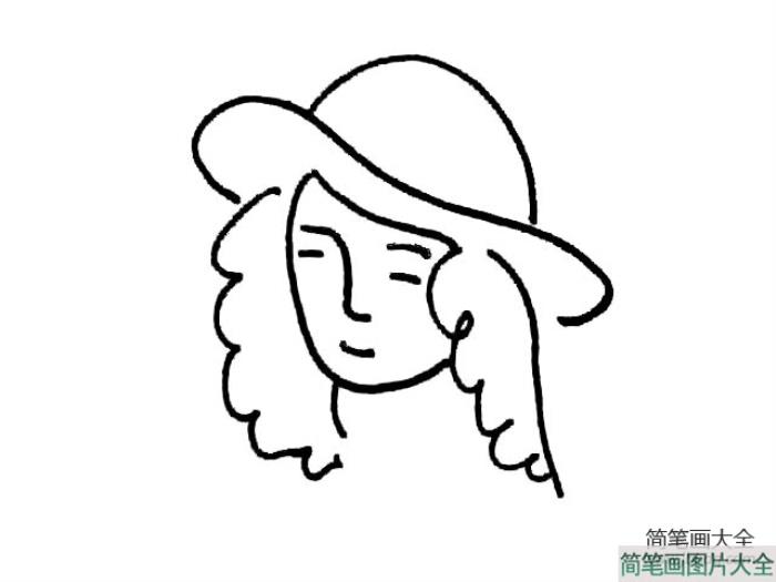 戴着帽子女生头像简笔画  第1张