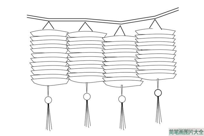 元宵节灯笼简笔画图片