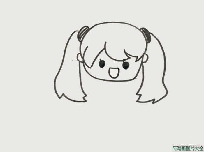 画q版小初音简笔画  第1张