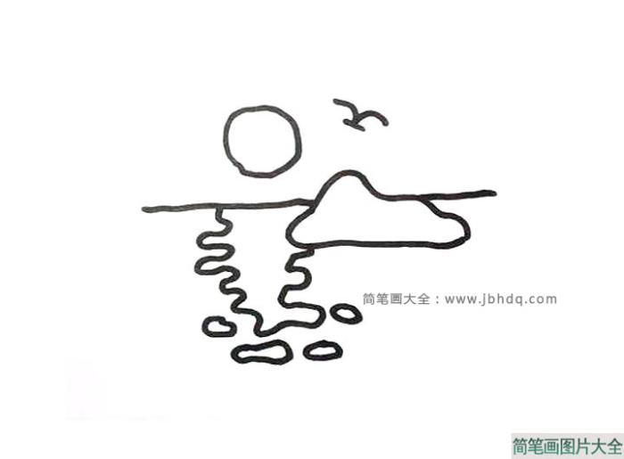 6张简单漂亮的海上风景简笔画  第4张