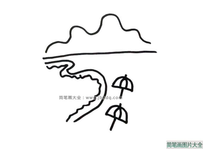 6张简单漂亮的海上风景简笔画  第6张