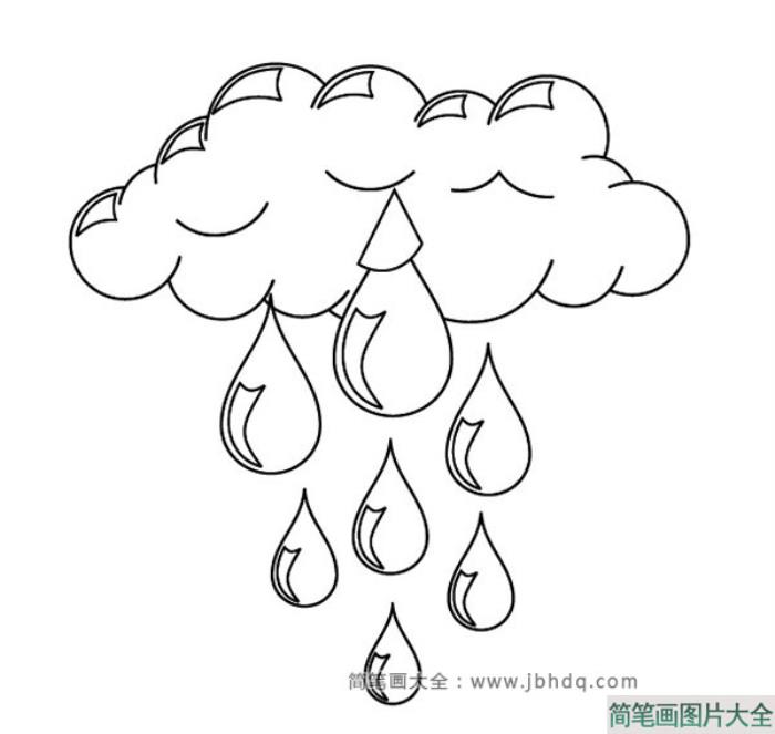 云朵和漂亮的雨滴