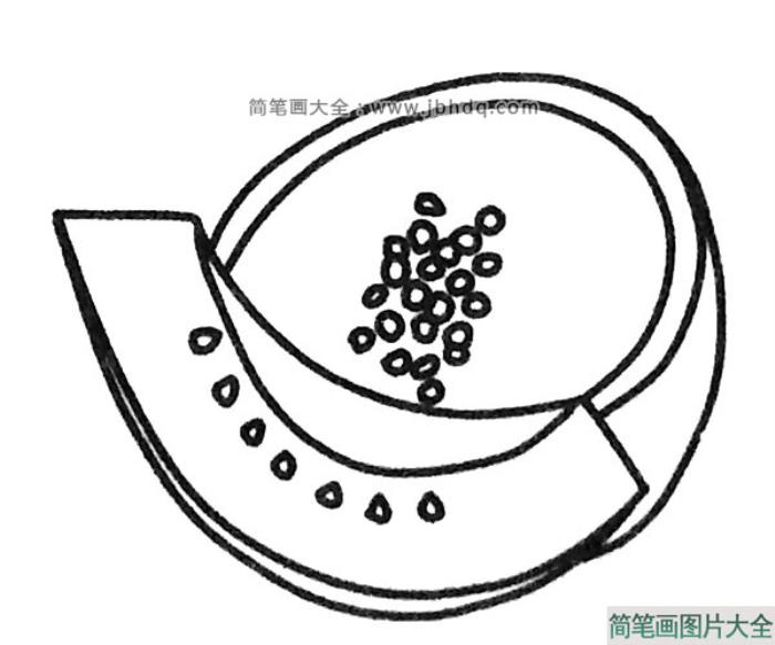 四张简单的哈密瓜简笔画图片  第3张