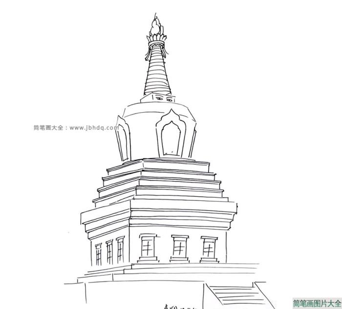 4张世界地标建筑简笔画图片