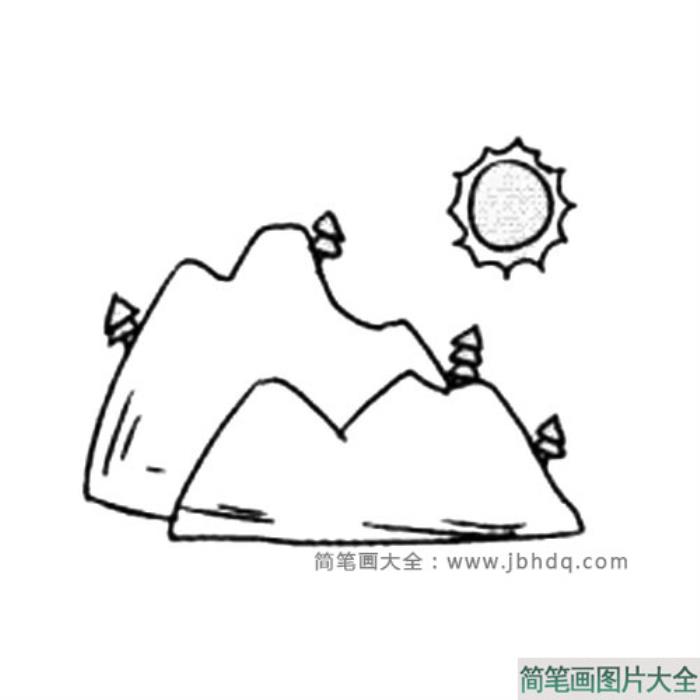 大山简笔画图片