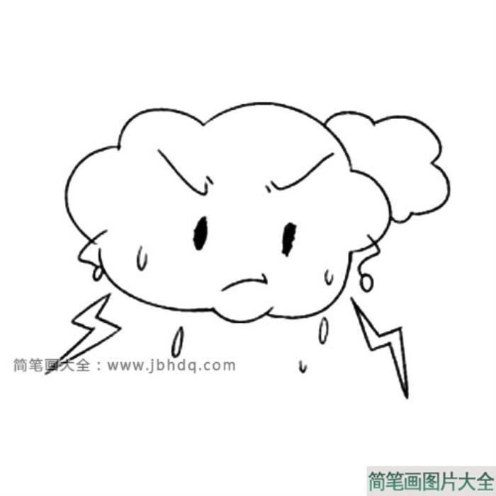 天气简笔画_雷雨