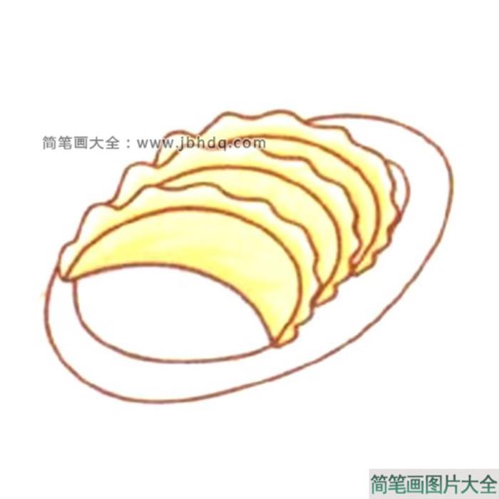 一盘饺子简笔画教程  第5张