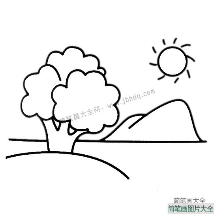 山水风景简笔画图片