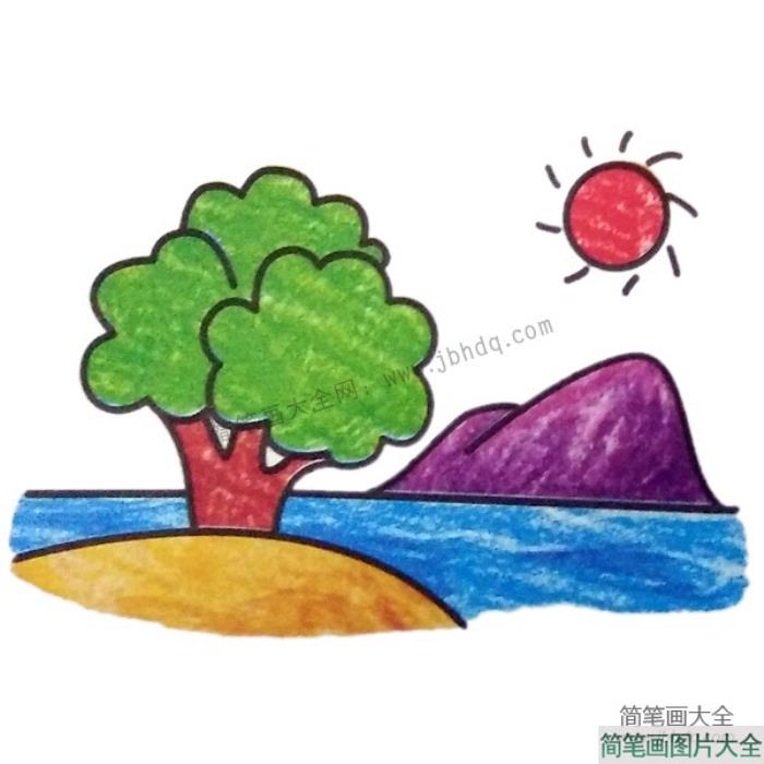 山水风景简笔画图片  第2张