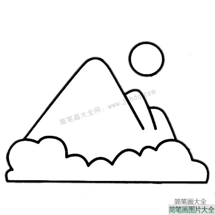 高山风景简笔画图片  第1张