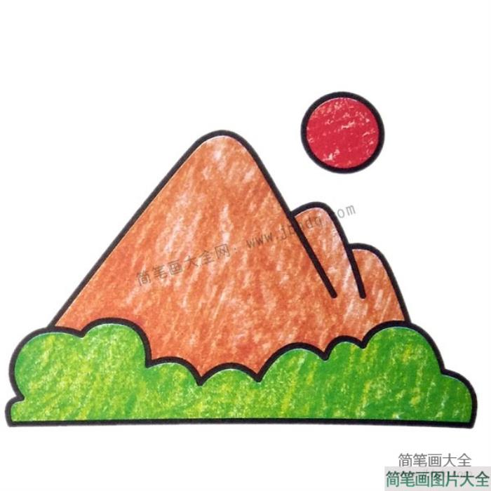 高山风景简笔画图片  第2张