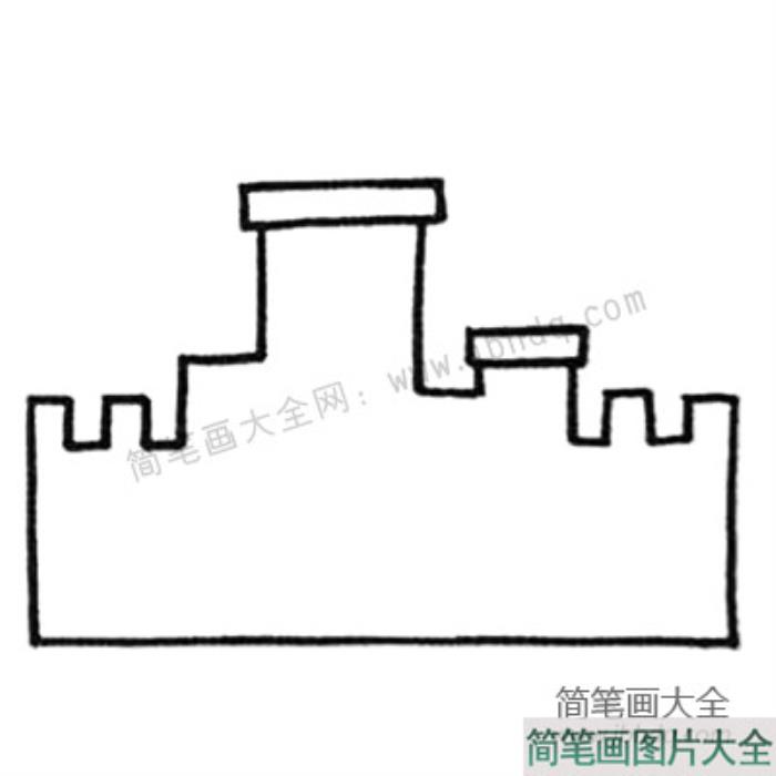 初级简笔画_城堡  第2张