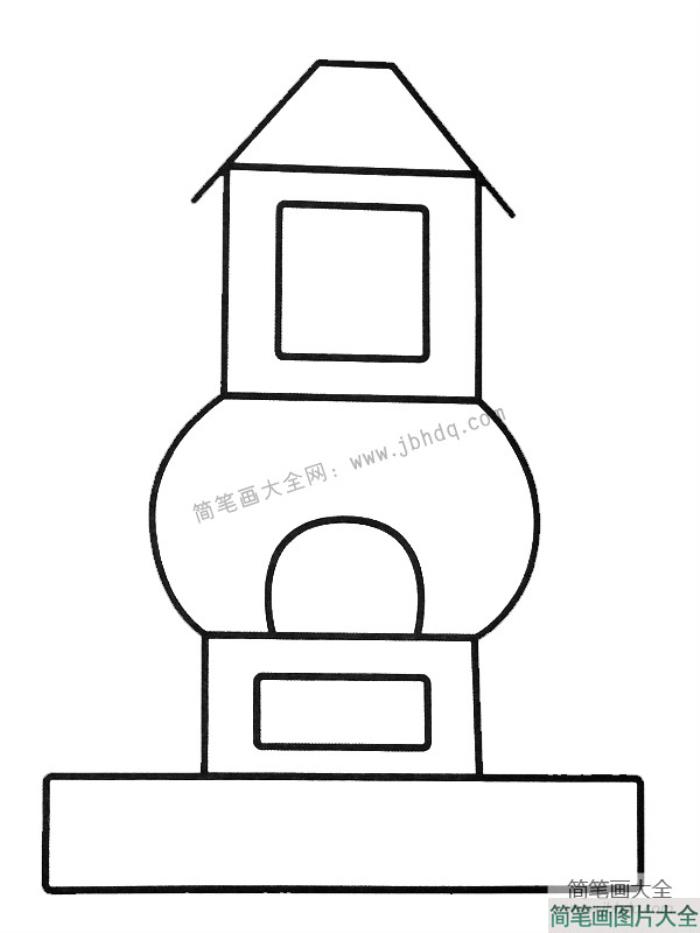 幼儿学画古塔2  第1张