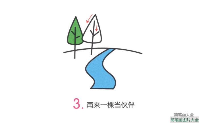 山间小溪简笔画  第3张