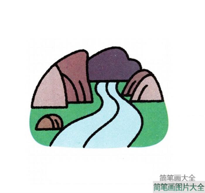 关于风景的绘画_河流