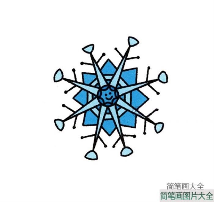 可爱的雪花怎么画