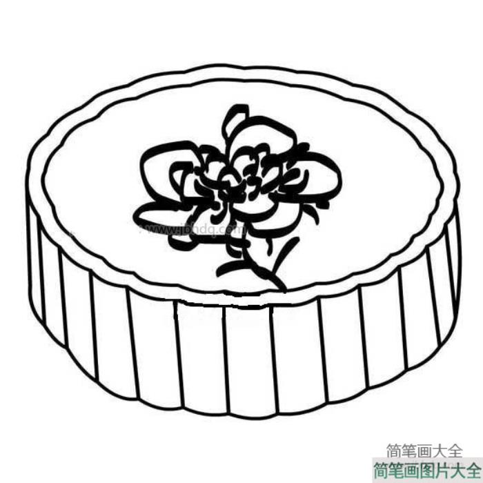 2016八月十五中秋节的月饼简笔画  第2张