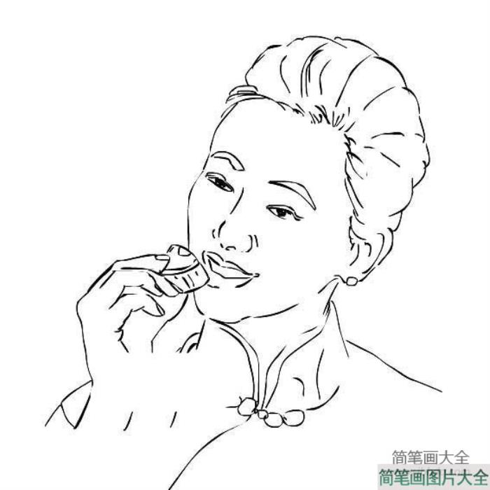 2016中秋节吃月饼简笔画  第2张