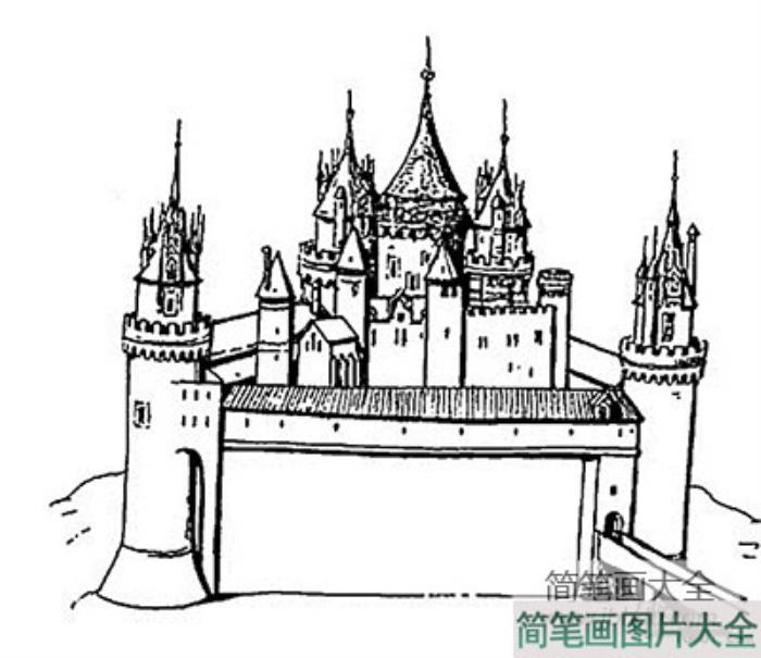 建筑图片_建筑城堡简笔画图片