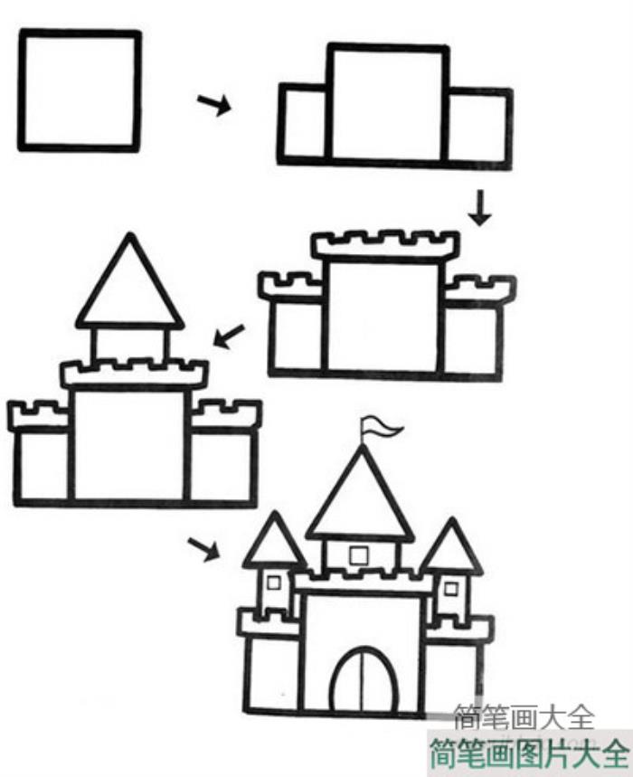 建筑图片_日本城堡简笔画图片  第2张