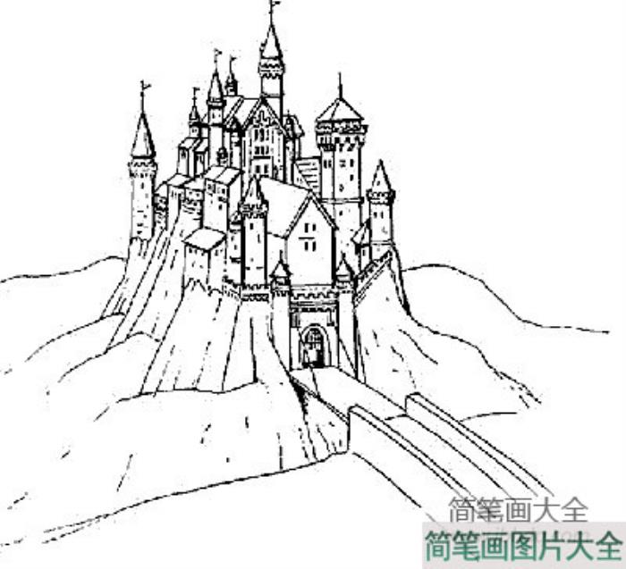 建筑图片_美丽的城堡简笔画图片  第2张